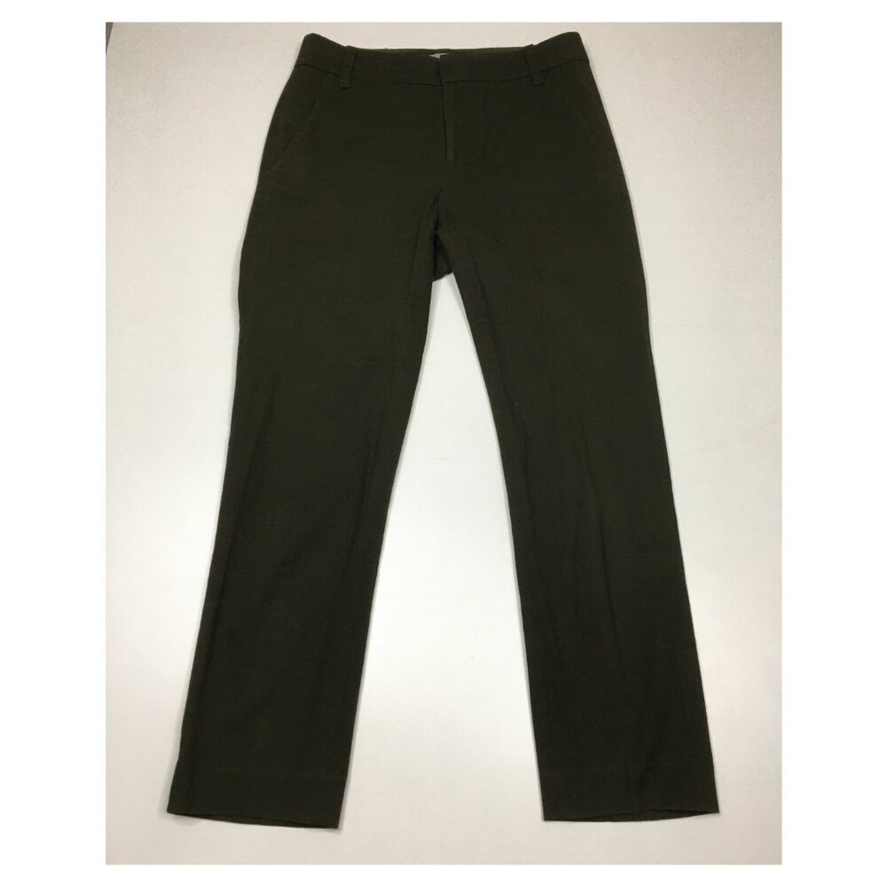 VINCE Dark Olive/Green Italian Cotton Linen Blend Dress Pant